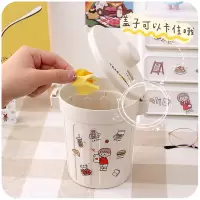 ins风桌面上小垃圾桶卧室创意少女心纸篓家用可爱带盖迷你收纳盒