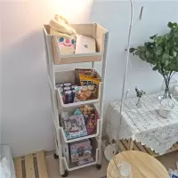 ** ins风带轮多层收纳架零食杂物置物架可移动小推车|四层常规无盖款 2层