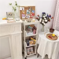 ** ins风带轮多层收纳架零食杂物置物架可移动小推车|四层升级有盖款 2层