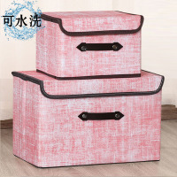 内衣收纳盒可折叠收纳箱衣服整理箱袜子内裤收纳神器学生宿舍收纳|[可水洗]翻盖款牛仔粉 大号(38*25*25cm)