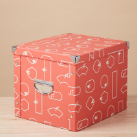 纸质收纳箱折叠书箱学生储物盒子家用整理箱装书本纸箱办公文件筐|喜鹊 34*24*15CM[适合杂志读物]