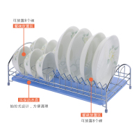 厨房置物架落地多层储物沥水碗碟架双层放碗餐具收纳神器碗架用品|单层碗架+1个水盘[水盘颜色随机]