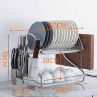 厨房置物架落地多层储物沥水碗碟架双层放碗餐具收纳神器碗架用品|2字+白盘+刀架+筷筒+砧板架[配有2个水盘]
