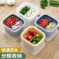 分格葱花保鲜盒厨房冰箱专用水果蔬菜盒子沥水葱姜蒜收纳盒葱盒