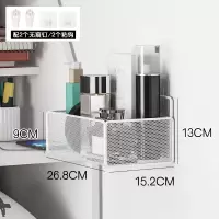 卧室床头置物架免打孔房间挂墙墙壁壁挂架宿舍神器墙上挂篮收纳架|款式1白色短款(配粘钩+无痕钉) 1层