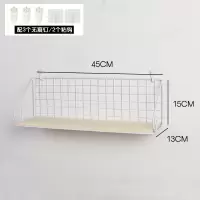 卧室床头置物架免打孔房间挂墙墙壁壁挂架宿舍神器墙上挂篮收纳架|款式5白色大号(配粘钩+无痕钉) 1层