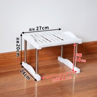 厨房置物架桌面收纳架柜内架子柜子多层单层橱柜分层衣柜隔板隔层|镂空板长27*宽24*高20cm 1层