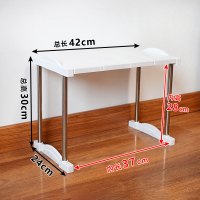 厨房置物架桌面收纳架柜内架子柜子多层单层橱柜分层衣柜隔板隔层|大平板长42*宽24高30cm 1层