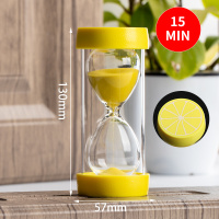 沙漏计时器儿童防摔时间沙瓶15/30分钟半小时礼物创意摆件|柠檬沙漏-15分钟[1只]