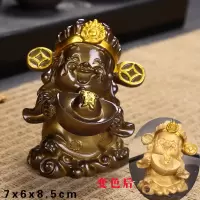 热水变色茶宠摆件弥勒佛卧佛茶玩精品可养茶盘茶台茶室茶具配件饰|元宝财神（变金色）