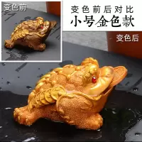 变色貔貅可养茶宠物茶桌摆件精品茶具摆设茶台金蟾装饰品配件|小号金色金蟾