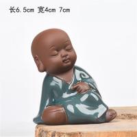 哥窑禅意小茶宠摆件精品可养紫砂人物创意可爱貔貅个性茶台茶玩|驼色特价体验款棋