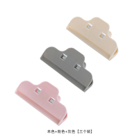 家用食品封口夹强力保鲜夹子塑料袋奶粉茶叶零食密封夹封口夹小号|米色+灰色+粉色【3个装】