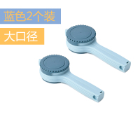 封口夹食品密封带出料嘴封口神器厨房家用零食防潮夹子加长超大号|大口蓝色[2个装]