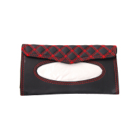 创意汽车车载纸巾盒车内车上车用遮阳板挂式抽纸盒餐巾纸抽放天窗|红酒红线款