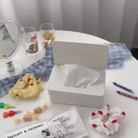 dt的店 纸巾盒北欧ins黑白色简约客厅卧室家用家具桌面抽纸收纳盒