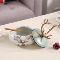 欧式多功能纸巾盒北欧ins抽纸盒创意家用客厅轻奢遥控器收纳美|撞色Y001烟缸