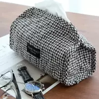 北欧时尚ins布艺手工diy纸巾盒客厅简约格子抽纸套网红款家居收纳