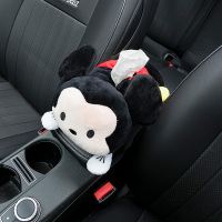 汽车个性纸巾盒挂式椅背纸巾盒扶手箱卡通车载创意抽纸盒车用女|(平面)米奇纸巾抽[新品]可容纳一大包纸巾