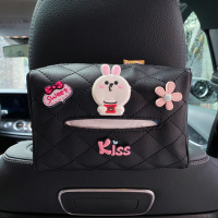 创意新款车纸巾盒车用多功能时尚装饰可爱车内卡通挂式车载抽纸盒|Sweet兔子皮格纸巾盒