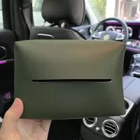 创意汽车可爱纸巾盒车载挂式多功能车内遮阳板抽纸袋车用抽纸盒套|绿色纽扣纸巾盒