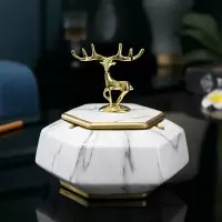 美式轻奢纸巾盒纸抽盒家居客厅简约茶几摆件抽纸盒北欧现代收纳盒|A款烟灰缸