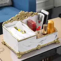 美式轻奢纸巾盒纸抽盒家居客厅简约茶几摆件抽纸盒北欧现代收纳盒|B款多功能纸巾盒
