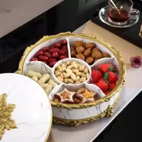 美式轻奢纸巾盒纸抽盒家居客厅简约茶几摆件抽纸盒北欧现代收纳盒|六格干果盘