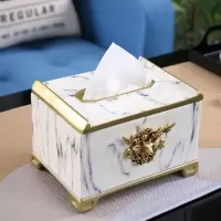 美式轻奢纸巾盒纸抽盒家居客厅简约茶几摆件抽纸盒北欧现代收纳盒|H款纸巾盒