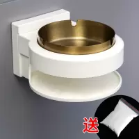 卫生间纸巾盒厕所抽纸盒创意免打孔防水带烟灰缸洗手间卷纸置物架|圆形-金色缸(先收藏灭烟沙)