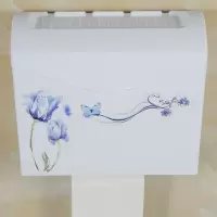 纸巾厕所卫生间长方形免打孔厕纸盒子塑料家用草纸箱架放的装手纸|免打孔双用百合花下抽款|(带下口