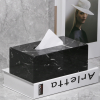 现代简约轻奢北欧抽纸盒家居客厅餐厅家用车用钢琴烤漆创意纸巾盒|烤漆黑白色纸巾盒大号