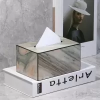 现代简约轻奢北欧抽纸盒家居客厅餐厅家用车用钢琴烤漆创意纸巾盒|烤漆红青色纸巾盒小号