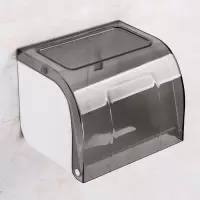 厕所纸巾盒置物架免打孔创意防水卫生间家用壁挂式卷纸厕纸盒两用|灰色[免打孔|可打孔]通用纸型