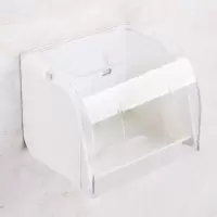 厕所纸巾盒置物架免打孔创意防水卫生间家用壁挂式卷纸厕纸盒两用|白色[免打孔|可打孔]通用纸型