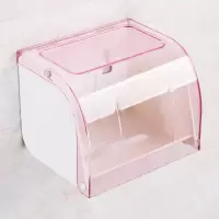 厕所纸巾盒置物架免打孔创意防水卫生间家用壁挂式卷纸厕纸盒两用|粉色[免打孔|可打孔]通用纸型