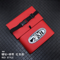 车载纸巾盒挂式扶手箱多功能汽车内用抽纸盒创意车内装饰用品|尊享版挂式镶钻边[红色]