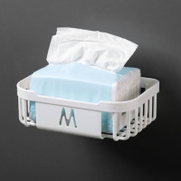 免打孔卫生纸置物架厕所纸巾盒厕纸家用手纸卷抽纸放卫生间壁挂式|宽口白色