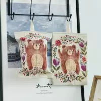 卡通布艺悬挂式纸巾套抽纸袋卫生间厨房客厅纸巾包可爱纸巾盒|小熊(挂钩)