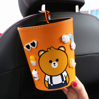 汽车纸巾挂袋车载抽纸盒挂式网红创意可爱玩偶车用包车内车上|新版潮熊垃圾桶-送2卷垃圾袋