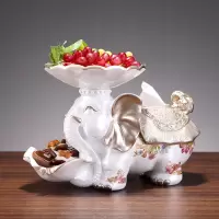 欧式多功能纸巾盒创意可爱大象抽纸盒轻奢纸抽盒美式客厅家用摆件|珍珠多功能大象