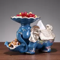 欧式多功能纸巾盒创意可爱大象抽纸盒轻奢纸抽盒美式客厅家用摆件|双色多功能大象