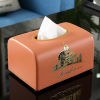 美式乡村陶瓷家用抽纸盒 欧式客厅餐厅装饰纸抽盒餐巾纸巾盒新中|燃情橙方形