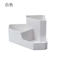 收纳盒纸巾盒家用简约化妆桌面遥控器客厅置物架多功能抽纸盒创意|桌面转角三格白色