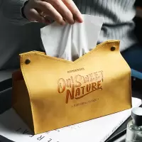 新款北欧简约皮抽纸盒客厅餐巾套家用桌面收纳车用加厚纸巾袋
