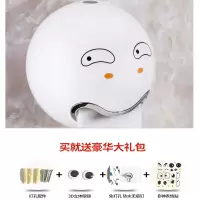 创意可爱卫生间纸巾盒家用防水厕纸盒免打孔厕所抽纸盒浴室卷纸架|豪华款纯白色(两种安装方式)