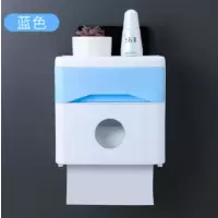 家用抽卫生纸盒收纳免打孔卫生间厕所壁挂式置物架马桶卷手纸巾架|[升级带抽屉款]---双层蓝色