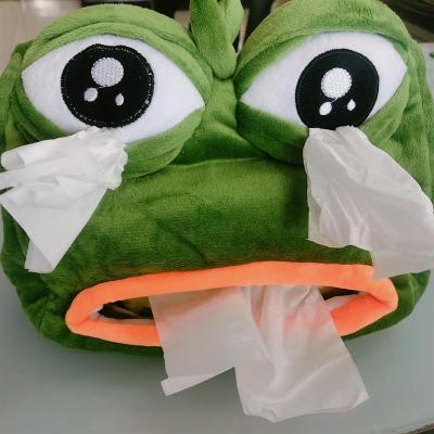 抖音网红沙雕家用抽纸盒韩国卷纸套创意纸抽搞怪悲伤蛙纸巾盒