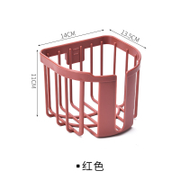 大卷纸盒壁挂式卫生间厕所家用客厅免打孔创意镂空圆形纸巾盒简约|圆形红色