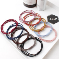 20根细款黑色橡皮筋发绳头饰基础打底百搭高弹扎头发成人发圈头绳|1#混色10色20根